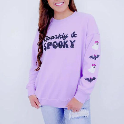 Autumn Winter Women Clothing Halloween Skull Sequined Top Long Sleeve Pullover Hoodie Women