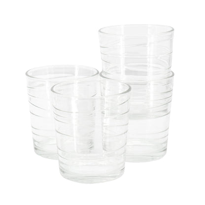 Gibson Home 4 Piece 13.5 Ounce Swirl Double Old-Fashioned Glassware | Glassware | Under $100 | Kitchen + Metal