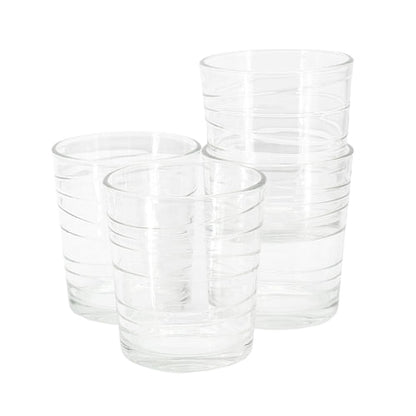 Gibson Home 4 Piece 13.5 Ounce Swirl Double Old-Fashioned Glassware | Glassware | Under $100 | Kitchen + Metal