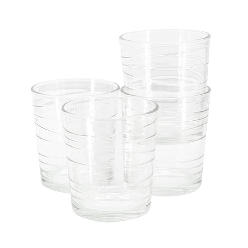 Gibson Home 4 Piece 13.5 Ounce Swirl Double Old-Fashioned Glassware | Glassware | Under $100 | Kitchen + Metal