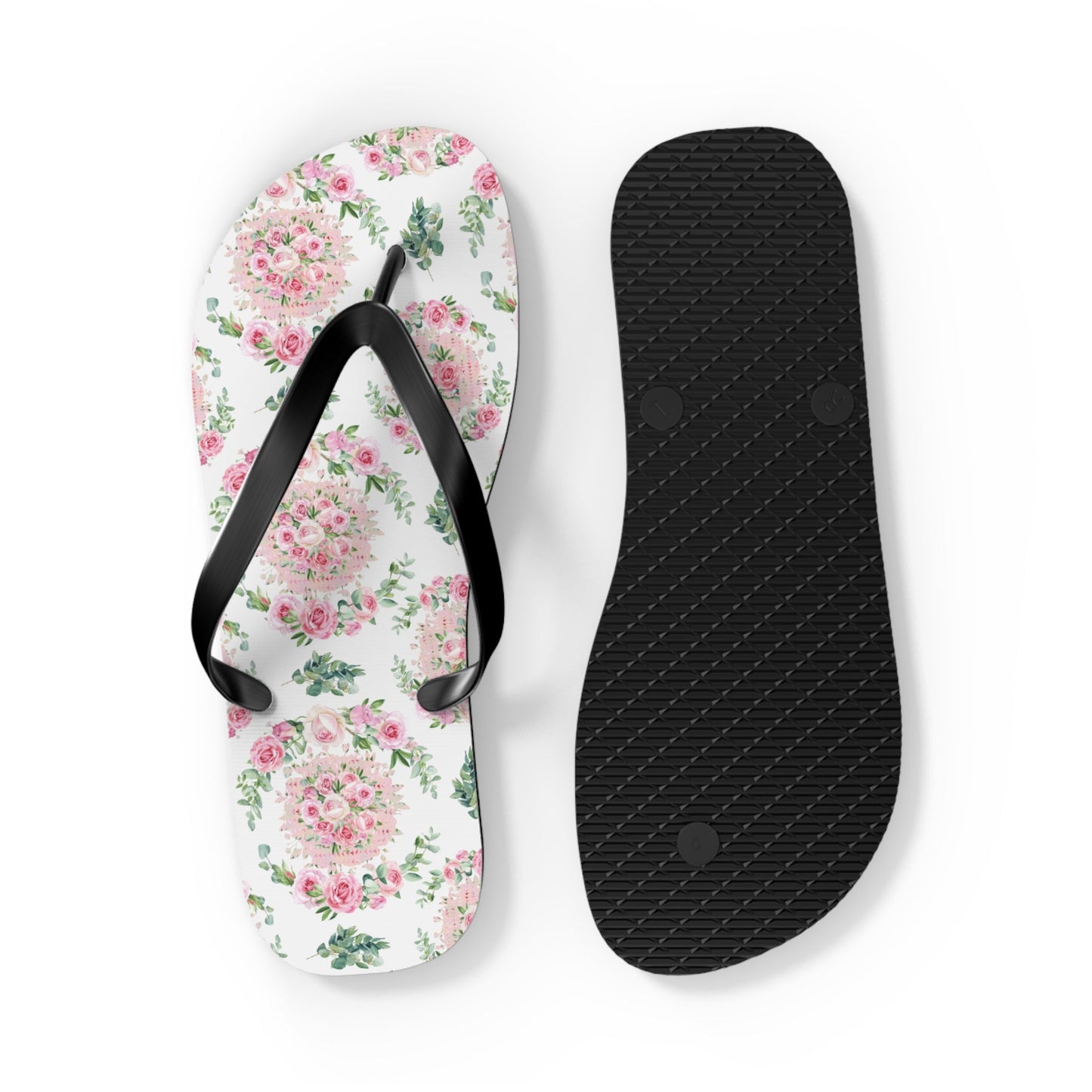 Customizable: Floral Aesthetic Flip Flops, Trendy Beachwear, Vacation Vibes, Dorm Shoes, Shower Shoes