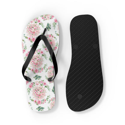 Customizable: Floral Aesthetic Flip Flops, Trendy Beachwear, Vacation Vibes, Dorm Shoes, Shower Shoes