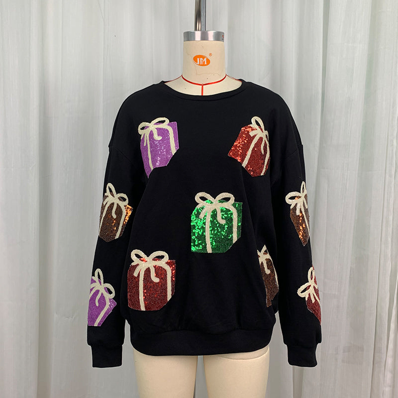 Spring Autumn Best Knitted Women Sweater Christmas Gift Sequ Embroidered Sweater