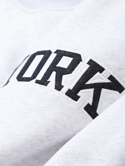 Women Clothing Autumn Simple Character Embroidery Sweatshirts