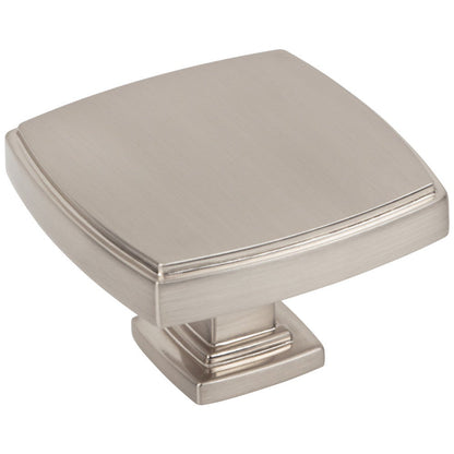 1-1/4" Overall Length Satin Nickel Square Renzo Cabinet Knob