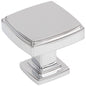 1-1/4" Overall Length Satin Nickel Square Renzo Cabinet Knob