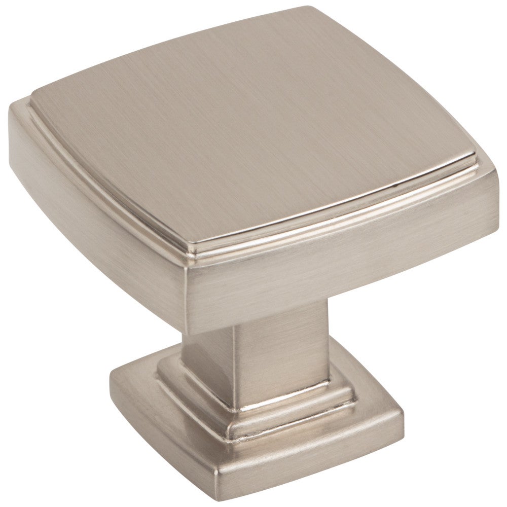 1-1/4" Overall Length Satin Nickel Square Renzo Cabinet Knob