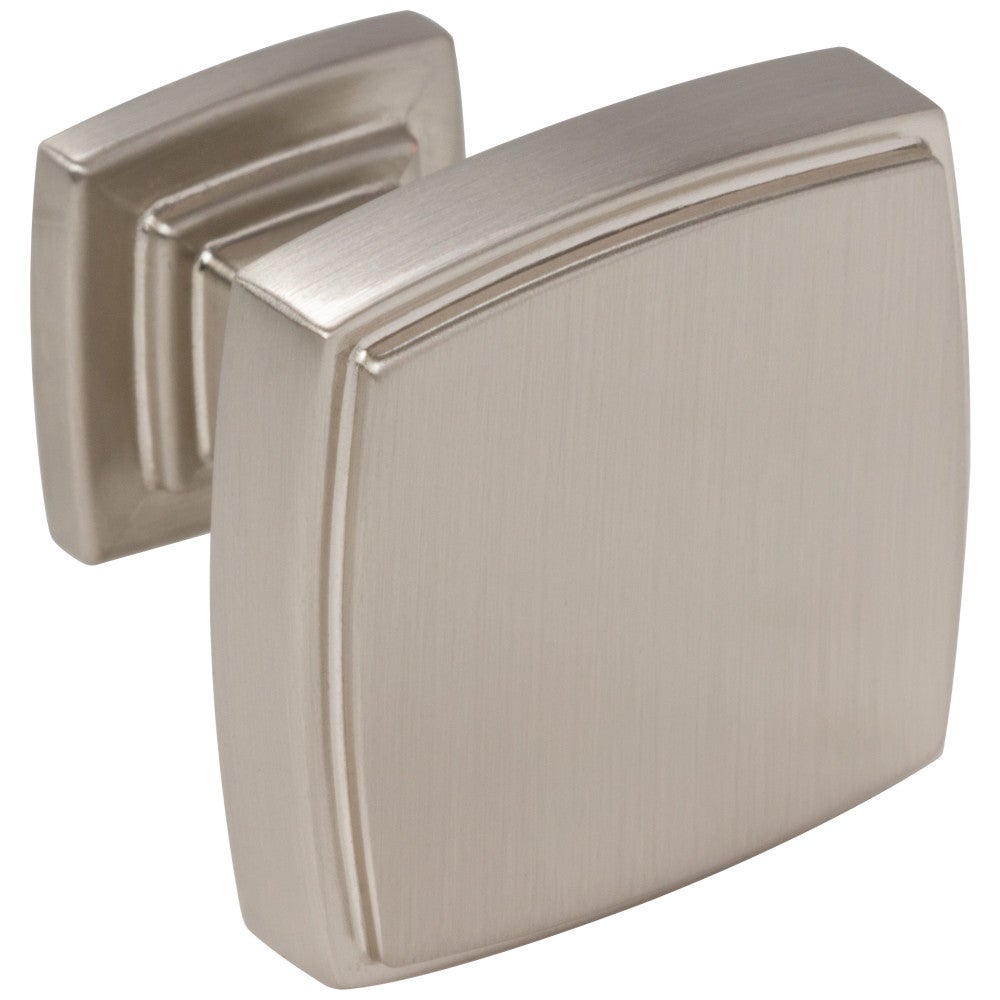 1-1/4" Overall Length Satin Nickel Square Renzo Cabinet Knob