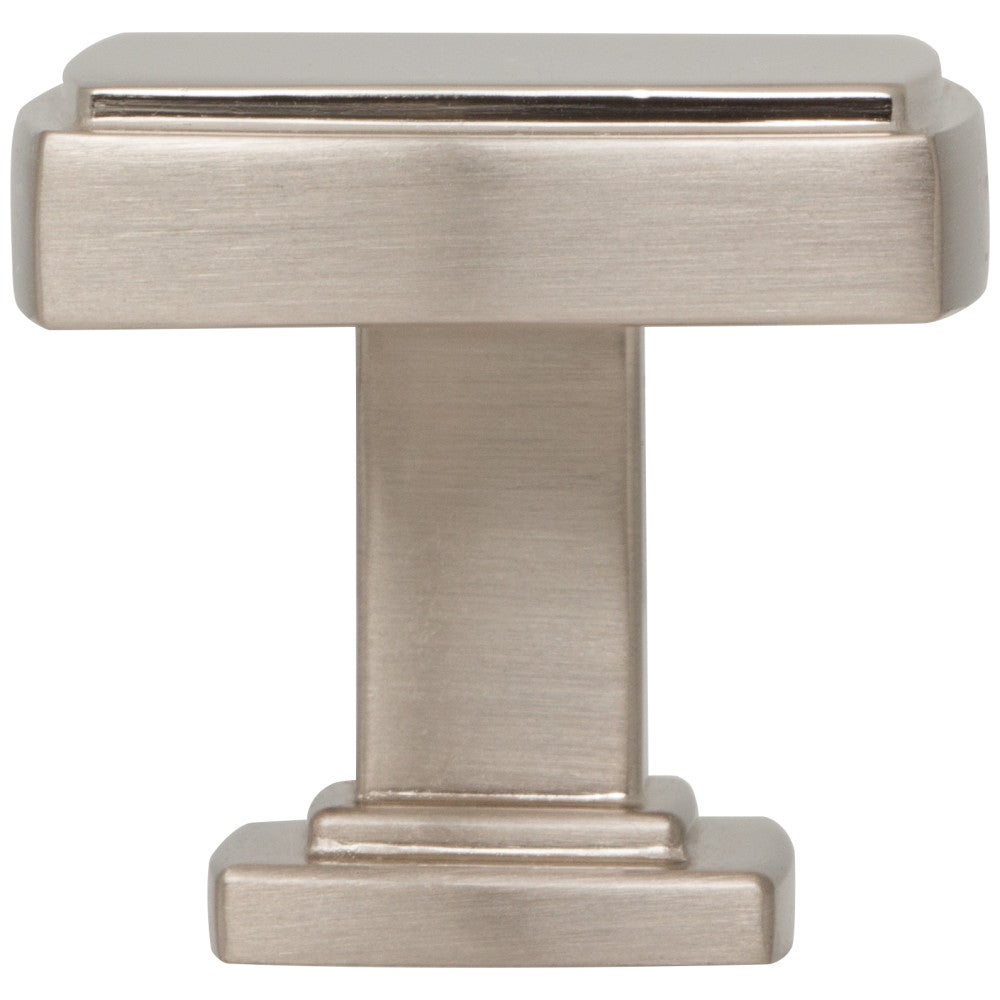 1-1/4" Overall Length Satin Nickel Square Renzo Cabinet Knob