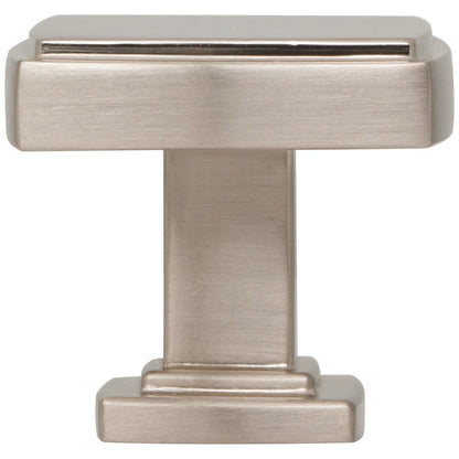 1-1/4" Overall Length Satin Nickel Square Renzo Cabinet Knob