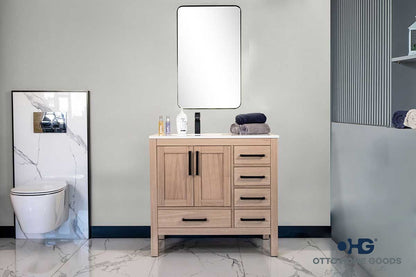 Ashley 36" Natural Oak Bathroom Cabinet