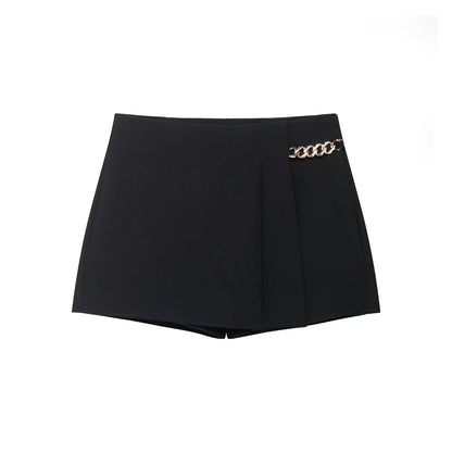 Women Clothing at Chain Wide Pleated Casual Shorts