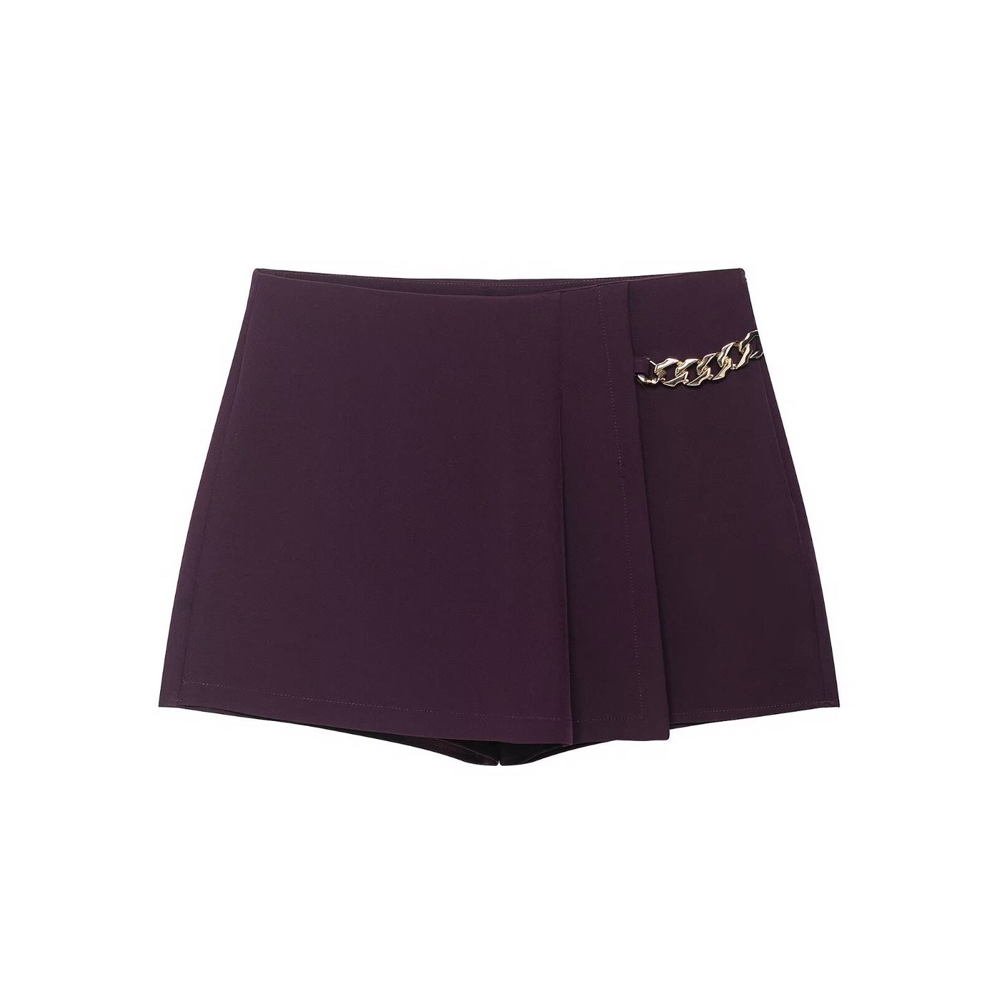 Women Clothing at Chain Wide Pleated Casual Shorts