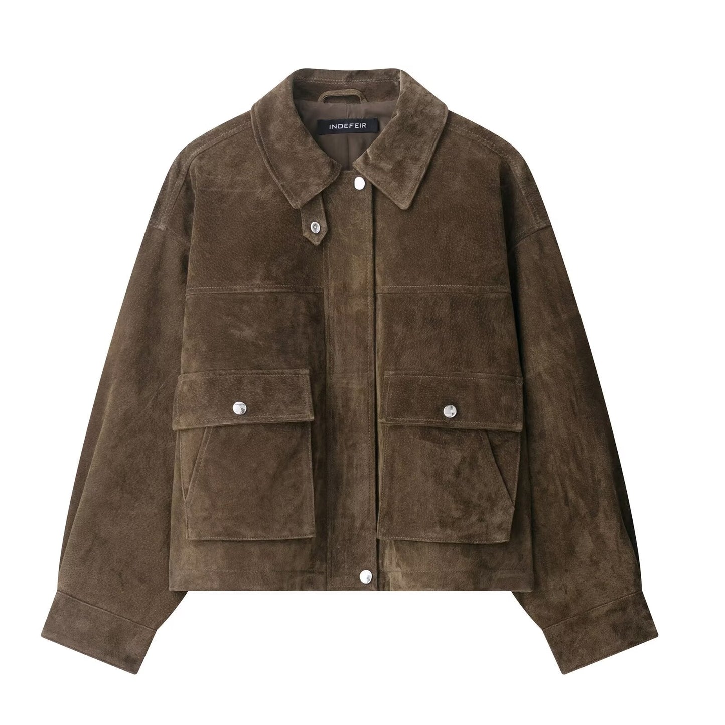 Women Clothing Autumn Retro Pure Leather Bomber Jacket Coat