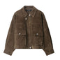 Women Clothing Autumn Retro Pure Leather Bomber Jacket Coat