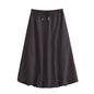 Women Clothing Autumn Balloon Elastic Waist Skirt