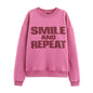 Women Clothing Autumn Winter Casual All Match round Neck Loose Printed Sweatshirts