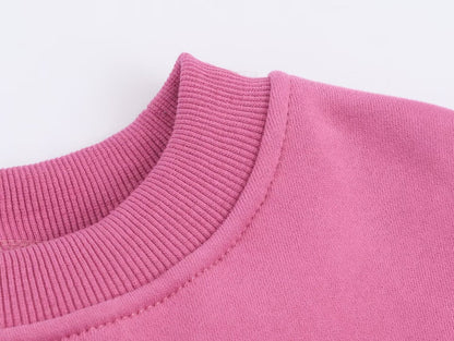 Women Clothing Autumn Winter Casual All Match round Neck Loose Printed Sweatshirts