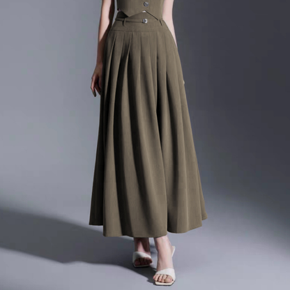 Half Length Pleated Light Luxury Embellished High Grade Skirt Wear High Waist Long Casual A line Pleated Skirt