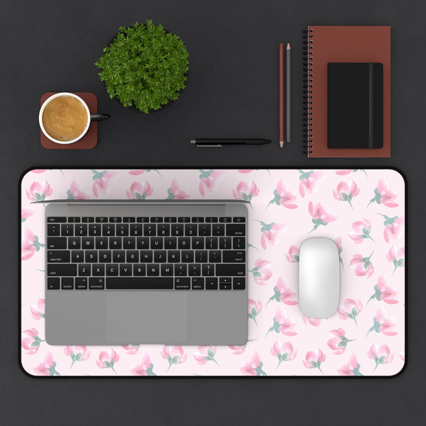 Customizable: Floral Desk Mat - Pink Blossom Mouse Pad, Office Decor, Gift for Home Office, Cute Workspace Accessories, Mother's Day Gift