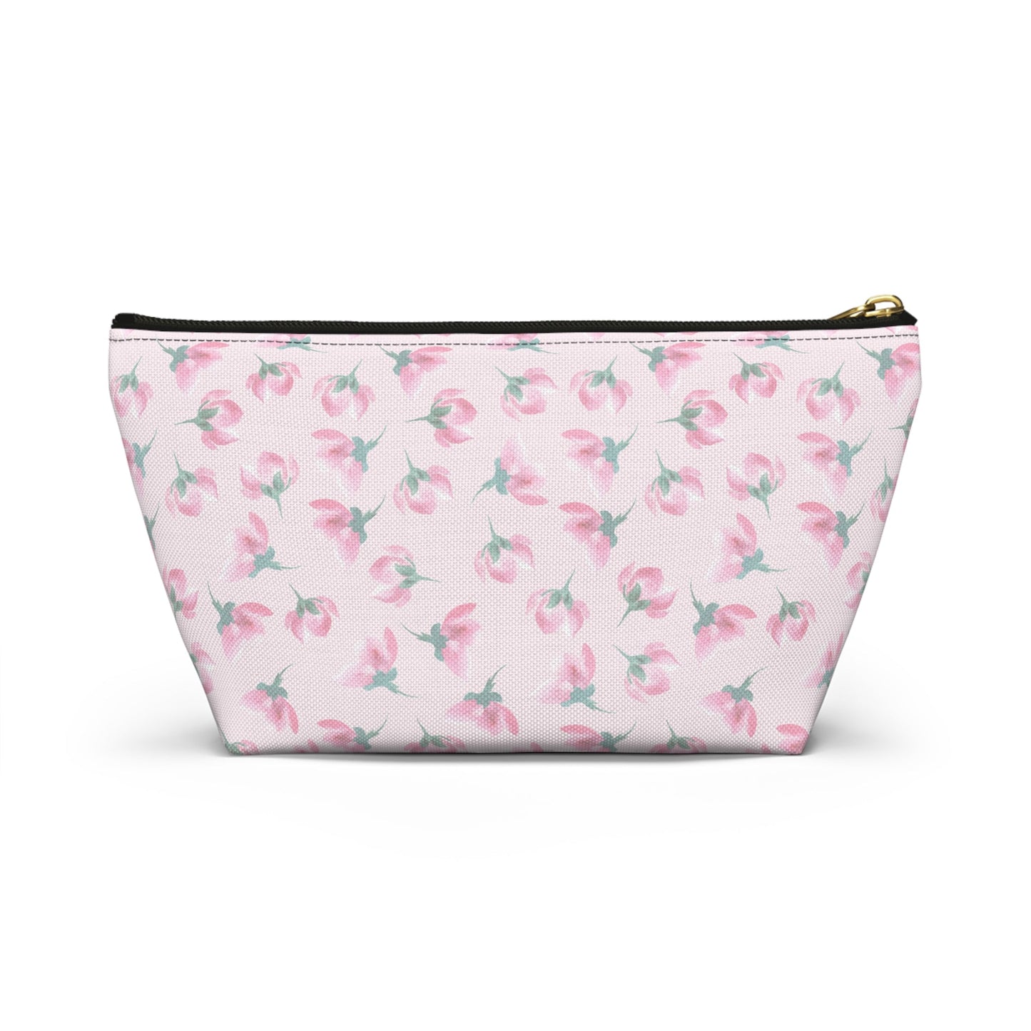 Customizable: Floral Accessory Pouch, Makeup Bag, Travel Case, Pink Flower Pouch, Gift for Her, Cosmetic Clutch, Everyday Organizer