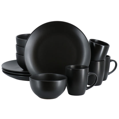 Gibson Home Everyday Plus 12 Piece Round Stoneware Dinnerware Set | Dinnerware | Kitchen + Metal