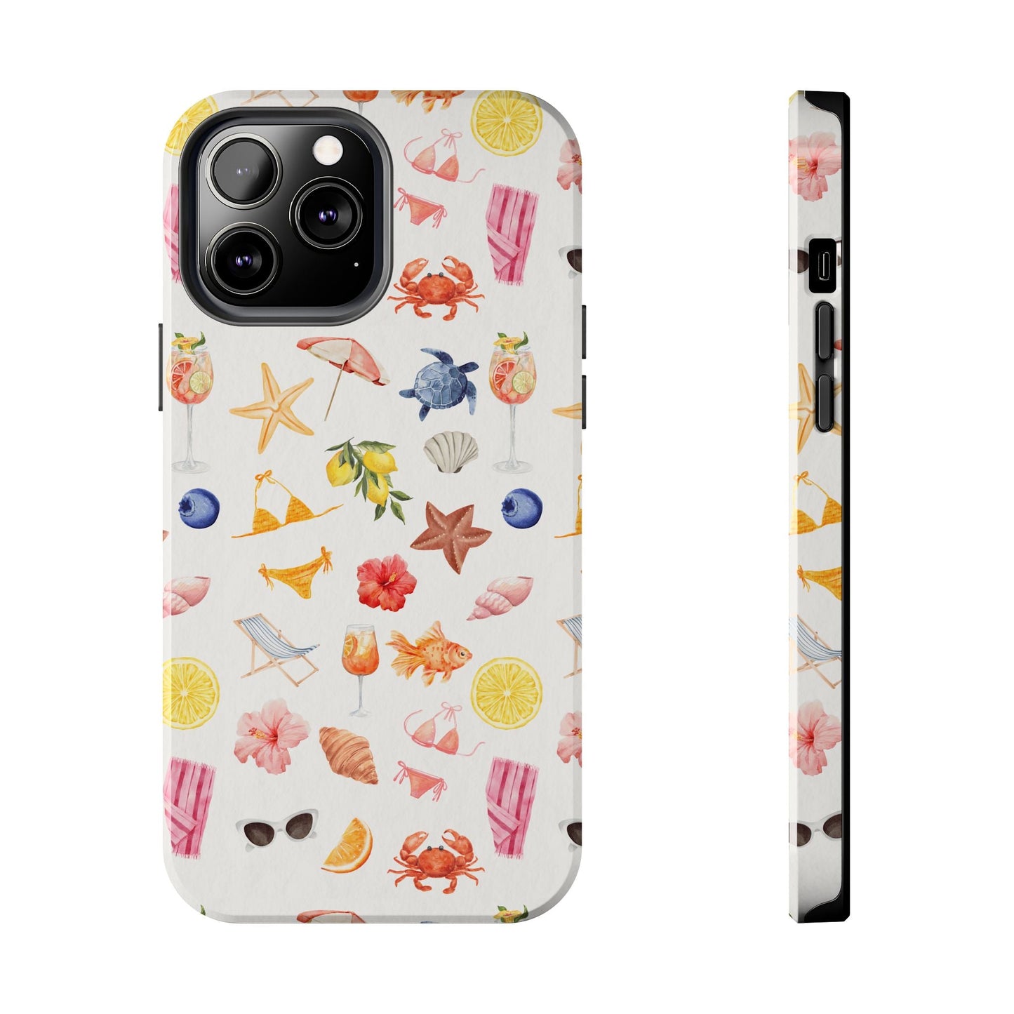 Customizable: Tropical Summer Phone Case, Vivid Coastal Design, Perfect Gift for Beach Lovers, Vacation Memories, Durable Tough Cases