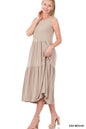 ZENANA Sleeveless Tiered Midi Dress