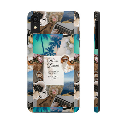 Inspiring Vision Board Phone Case, Motivational Tough Case, Adventurous Gift for Her, Self-Care, Dream Big, Unique Phone Accessory