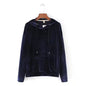 Fall Women Clothing Stylish Simple Velvet Hooded Sweater