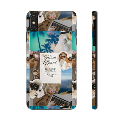 Inspiring Vision Board Phone Case, Motivational Tough Case, Adventurous Gift for Her, Self-Care, Dream Big, Unique Phone Accessory