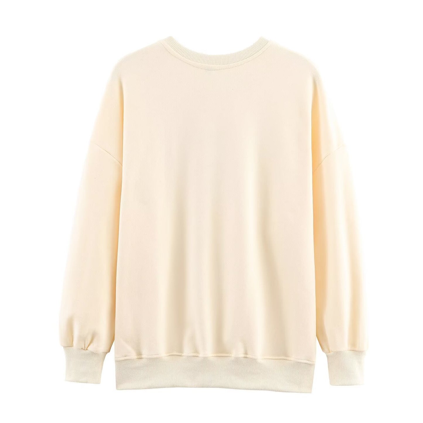 Autumn Women Casual Loose All Match round Neck Printed Sweater