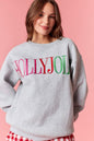 Winter Women Clothing Christmas Letter Graphic Embroidery Loose Casual Top Sweater Women