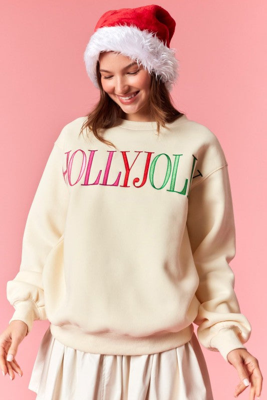 Winter Women Clothing Christmas Letter Graphic Embroidery Loose Casual Top Sweater Women