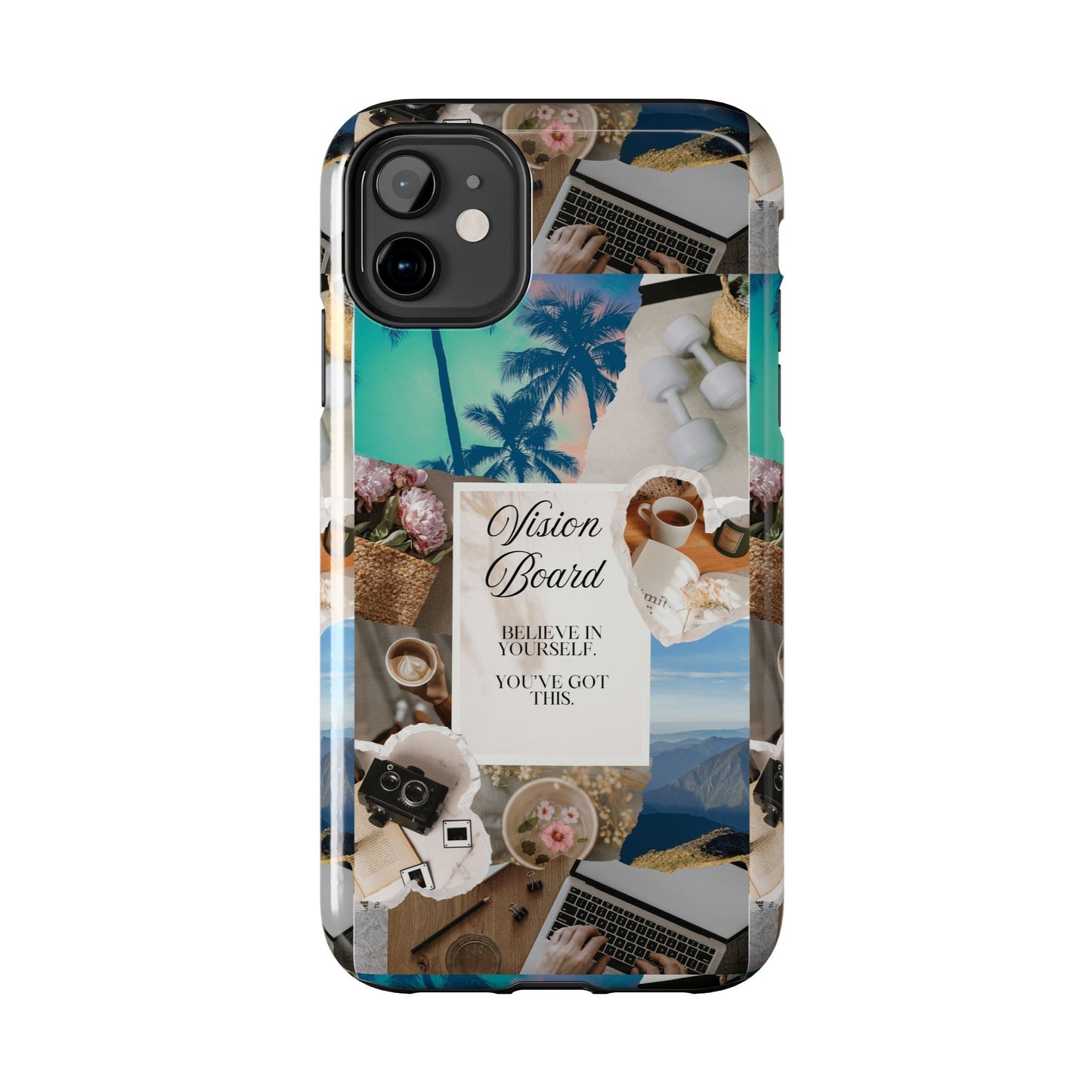 Inspiring Vision Board Phone Case, Motivational Tough Case, Adventurous Gift for Her, Self-Care, Dream Big, Unique Phone Accessory