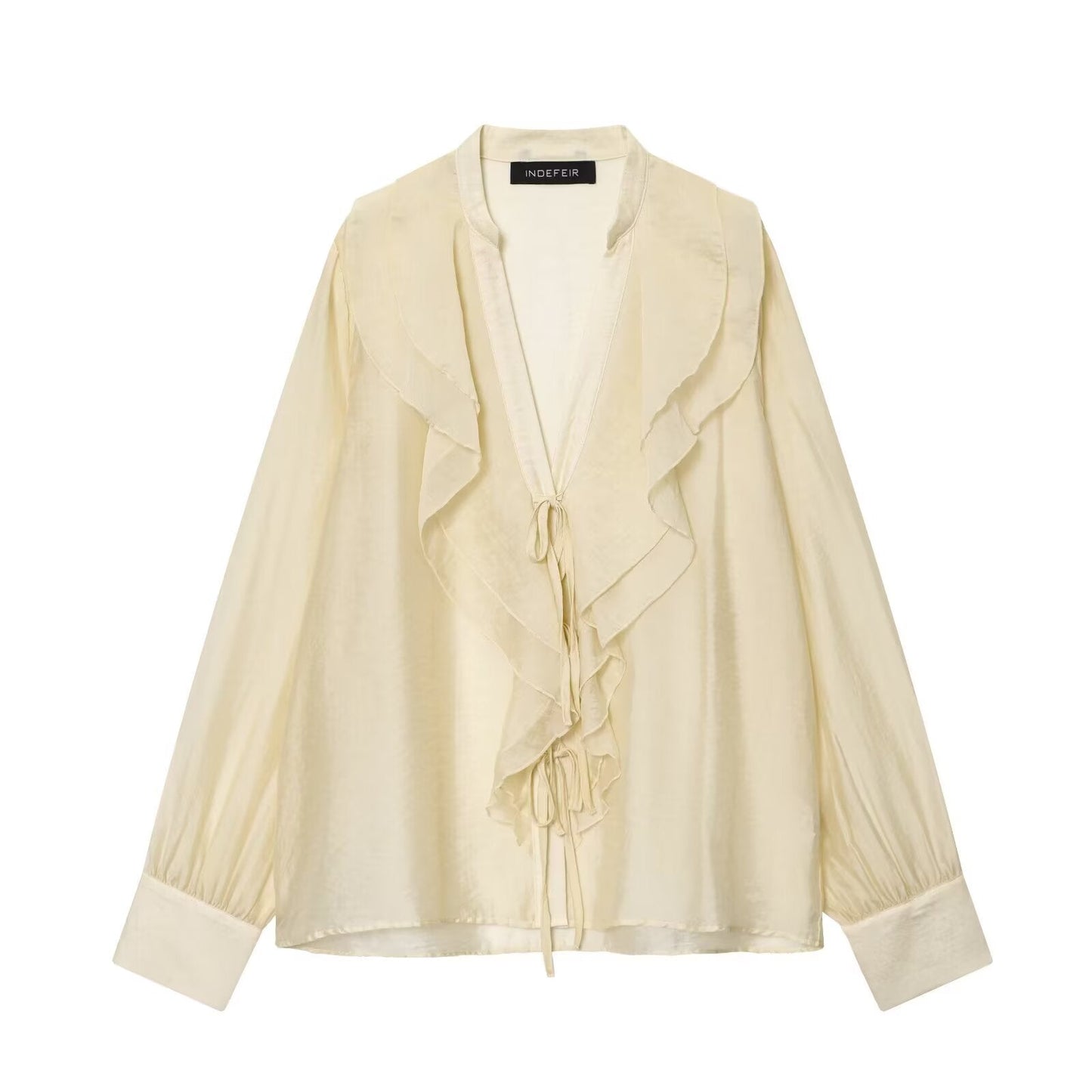 Fall WomenClothing Laminated Decoration Bow Shirt