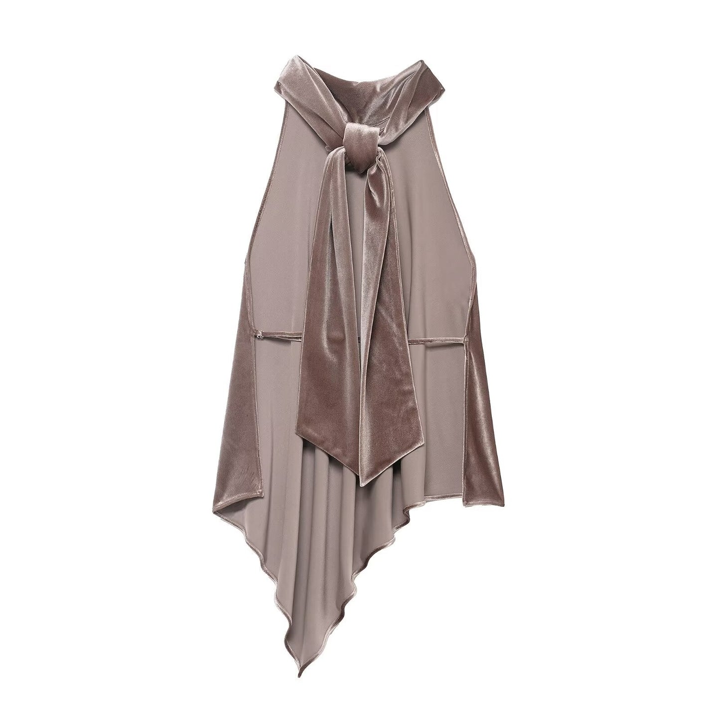 Women Clothing Asymmetric Hanging Collar Top