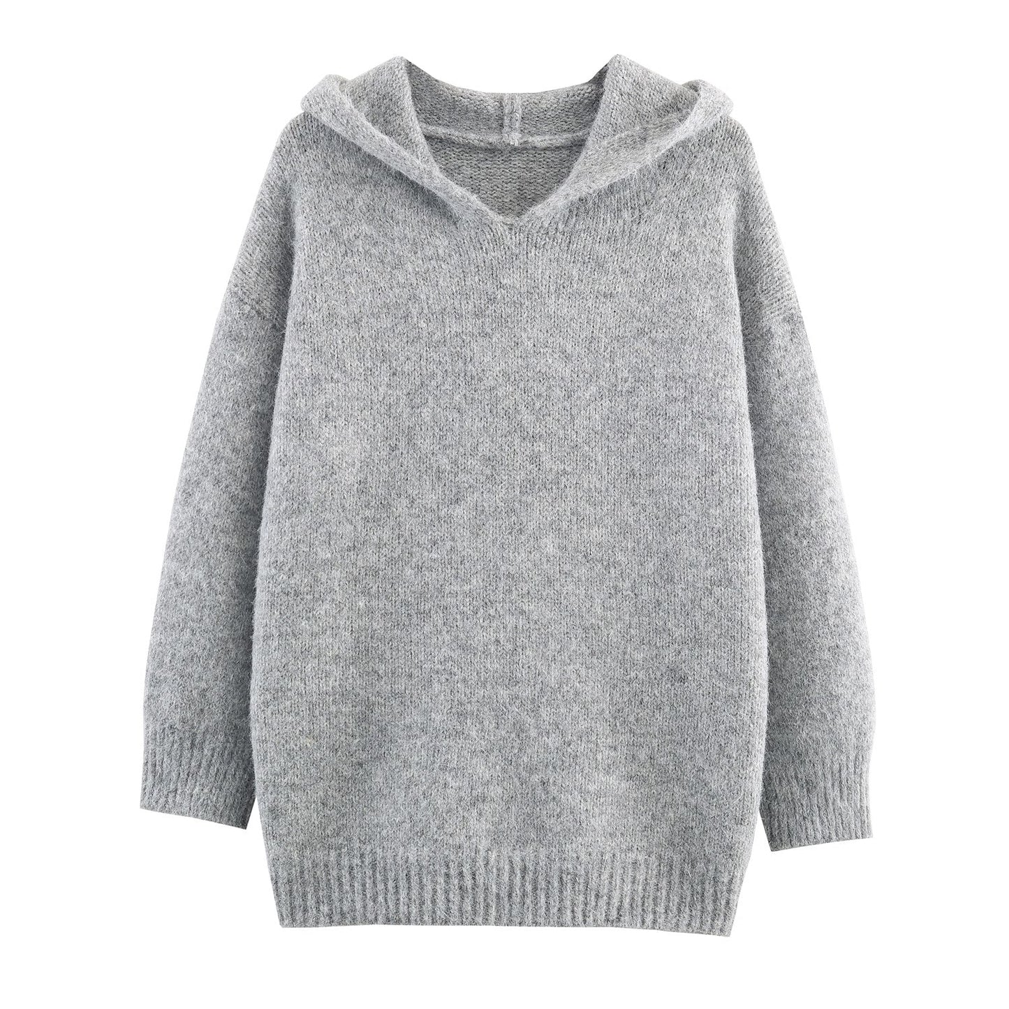 Winter Women Hooded Pullover Knitting Cardigan