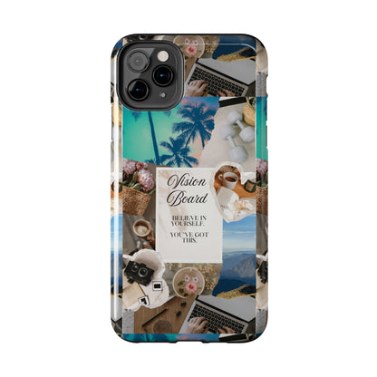 Inspiring Vision Board Phone Case, Motivational Tough Case, Adventurous Gift for Her, Self-Care, Dream Big, Unique Phone Accessory