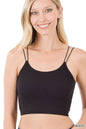 ZENANA Ribbed Seamless Double Strap Brami