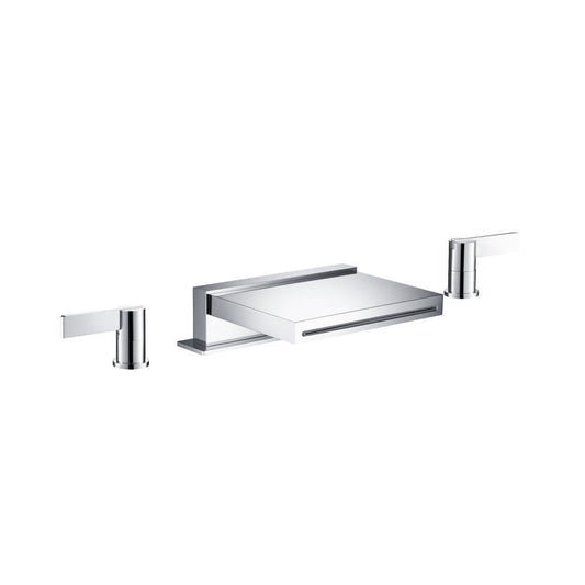 Flusso 145.2410CF 3 Hole Deck Mount Cascade/Sheet Flow Roman Tub Faucet