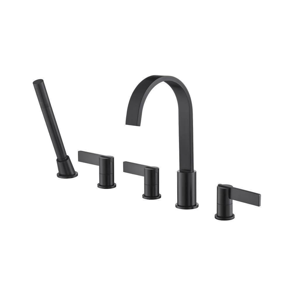 Flusso 145.2420 Five Hole Deck Mounted Roman Tub Faucet With Hand Shower