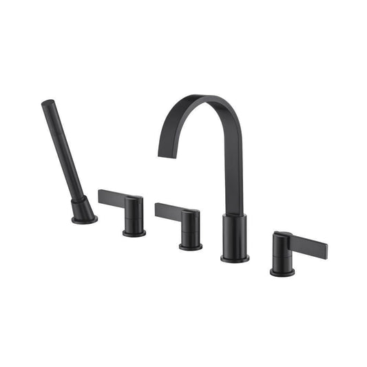 Flusso 145.2420 Five Hole Deck Mounted Roman Tub Faucet With Hand Shower