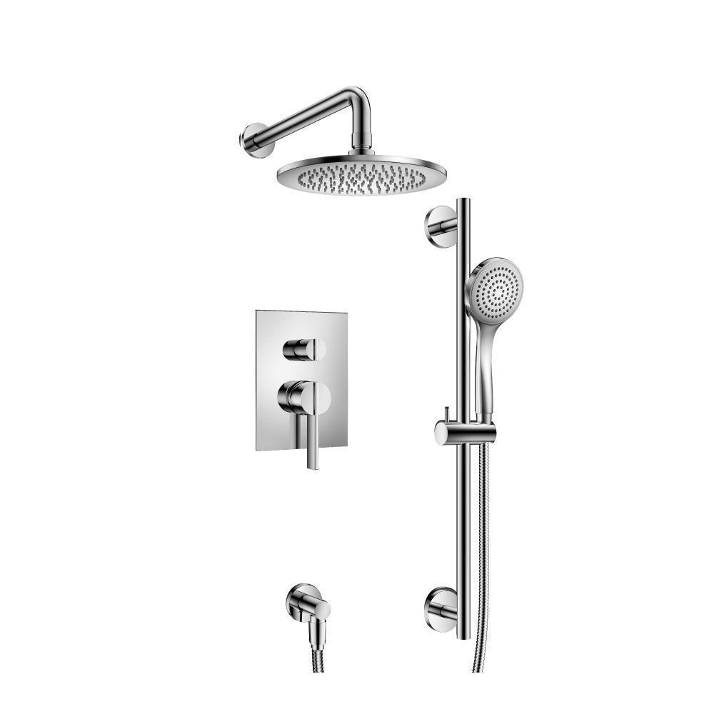 Flusso 145.3350 Two Output Shower Set With Shower Head, Hand Held And Slide Bar