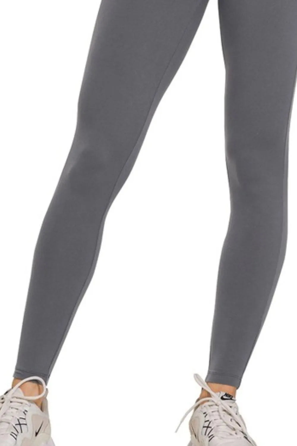 Zenana Microfiber Waistband Leggings in Grey