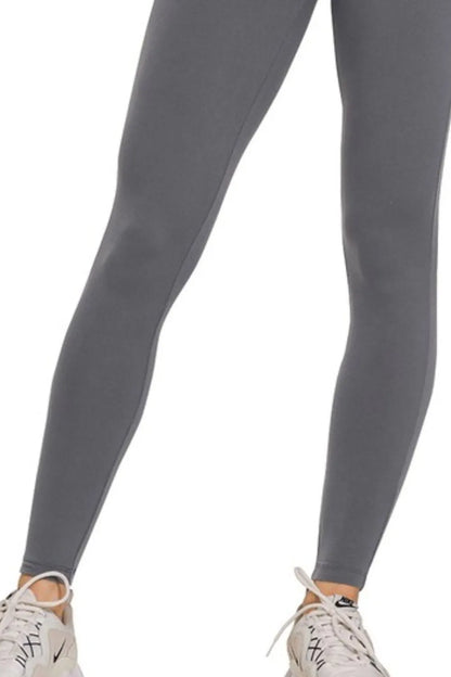 Zenana Microfiber Waistband Leggings in Grey