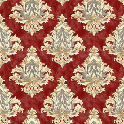 Regal Crimson Damask Tapestry