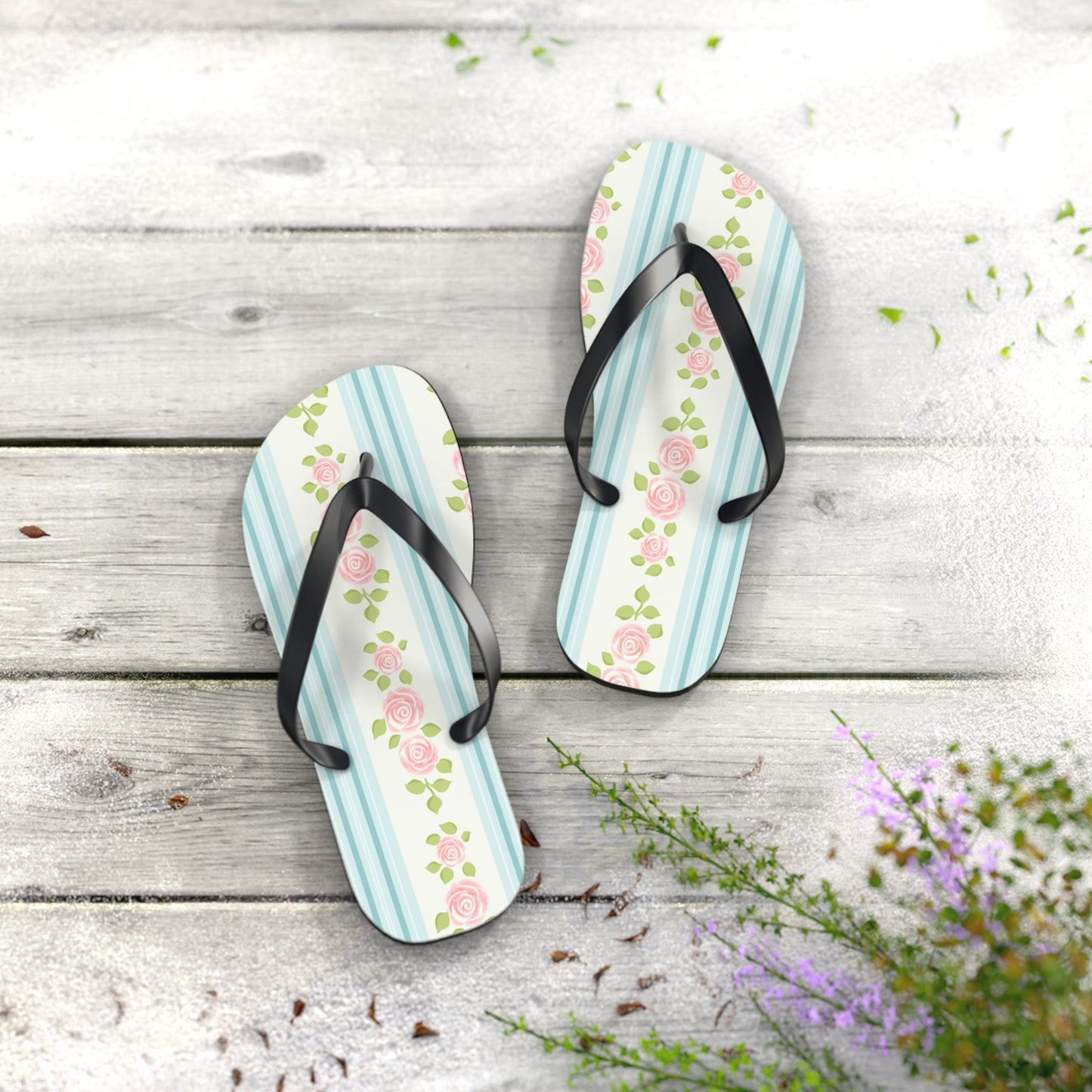 Customizable: Floral Flip Flops | Stylish Summer Sandals | Beach Footwear | Vacation Essentials | Poolside Comfort | Garden Party Sandals