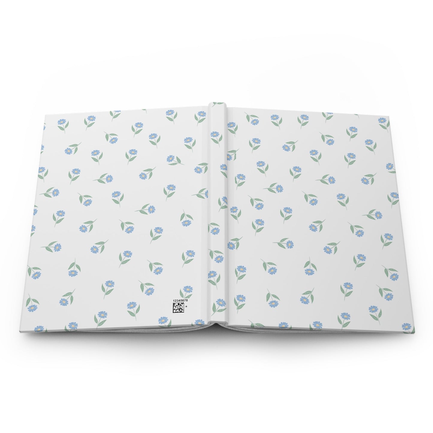 Customizable Blue Floral Hardcover Journal