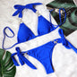 Bikini Bright Crystal Bikini Solid Color Lace-up Swimsuit High-End Sexy Women Bandage Swimsuit